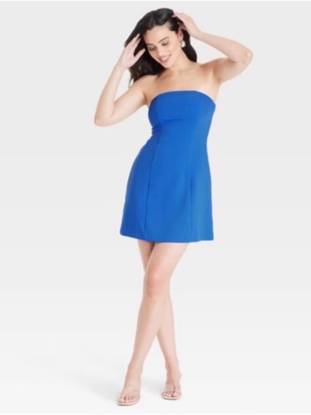 a new day Target Strapless Cobalt Blue Mini Dress
